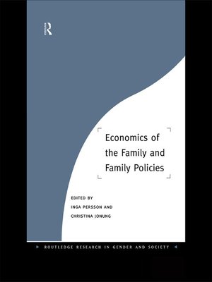 cover image of Economics of the Family and Family Policies